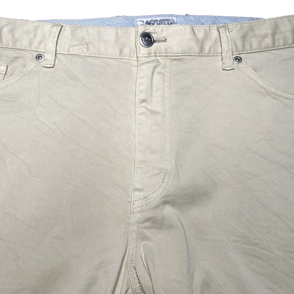 Peter Millar Crown Signature Sateen 5 Pocket Pants 38 (39x34) Sand Beige ME0B39